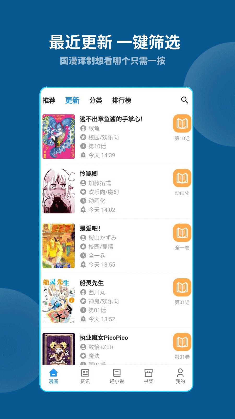 更新筛选页面截图
